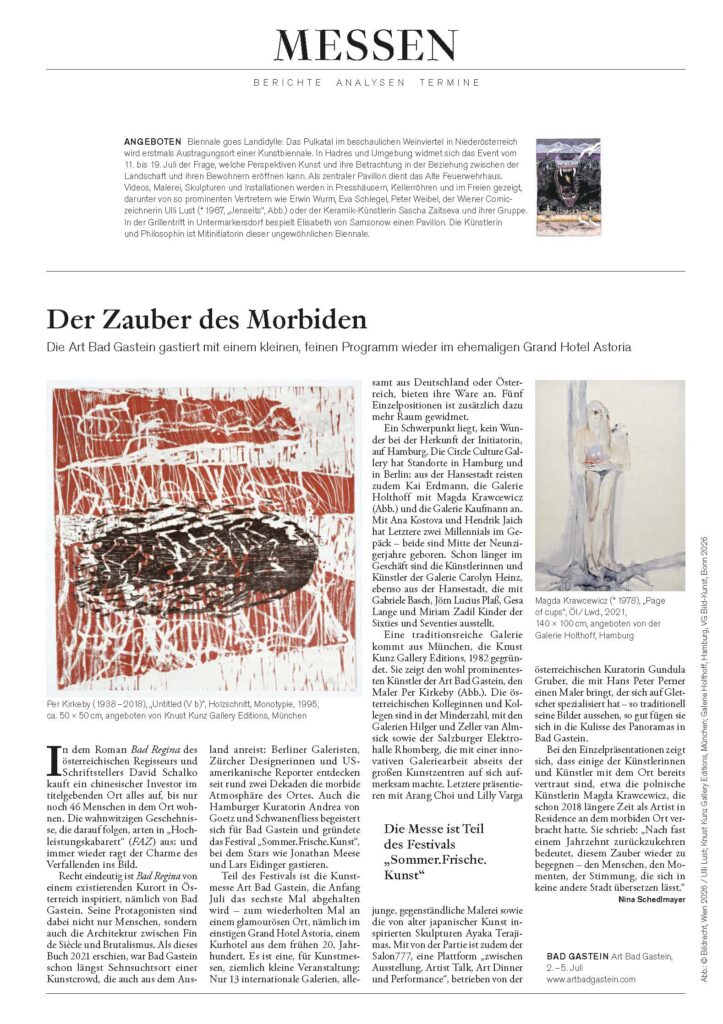weltkunst Messen, Magda Krawcewicz artbad gastein